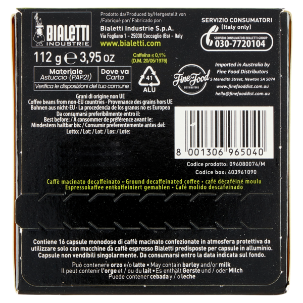 Bialetti Caffè d'Italia Espresso Bar Deka 16 Capsule 112 g