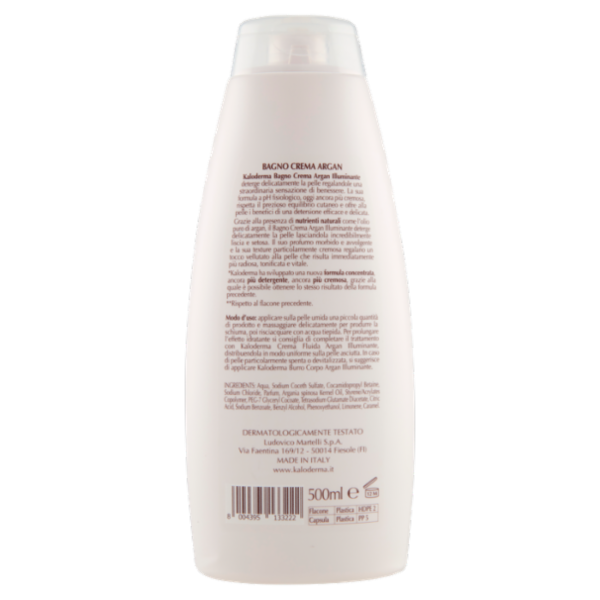 Kaloderma Illuminante Argan Bagno Crema per Tutti i Tipi di Pelle 500 ml