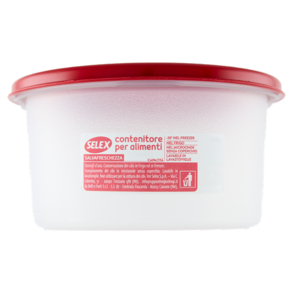 Selex Contenitore per Alimenti Freezer/Frigo Tondo 0,90 L