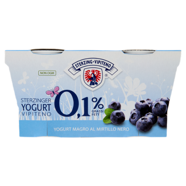 Sterzing Vipiteno 0,1% Grassi Yogurt Magro al Mirtillo Nero 2 x 125 g