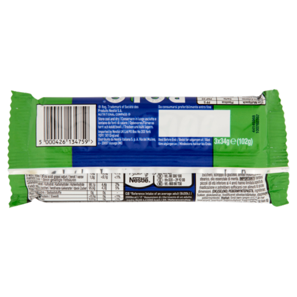 NESTLÉ POLO Original Caramelle alla Menta 3 tubi da 34 g