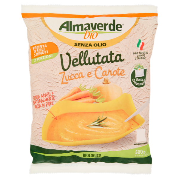 Almaverde bio Vellutata Senza Olio Zucca e Carote Surgelati 500 g
