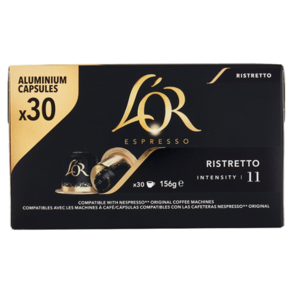 L'OR Ristretto 11- 30 Capsule Caffè Compatibili con Macchine Nespresso*® Original 156g