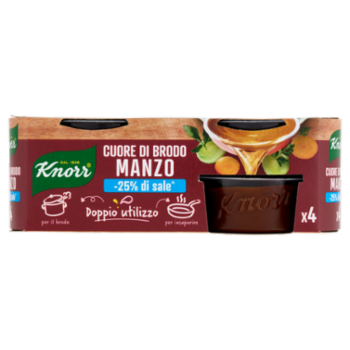 Knorr Cuore Di Brodo Manzo -25% Di Sale^ 4 x 28 g