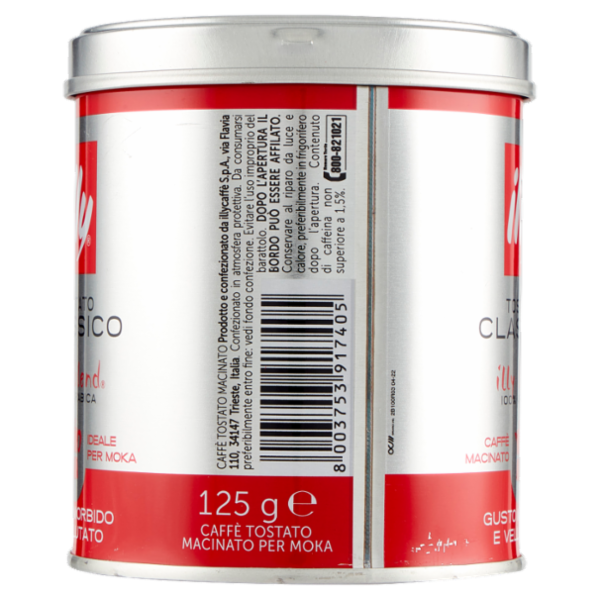 illy Tostato Classico Caffè Macinato Ideale per Moka 125 g