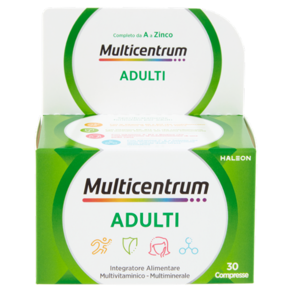 Multicentrum adulti integratore multivitaminico completo vitamina C , A 30 compresse 30 g