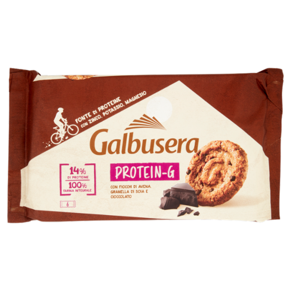 Galbusera Protein-G con Fiocchi di Avena, Granella di Soia e Cioccolato 6 x 50 g