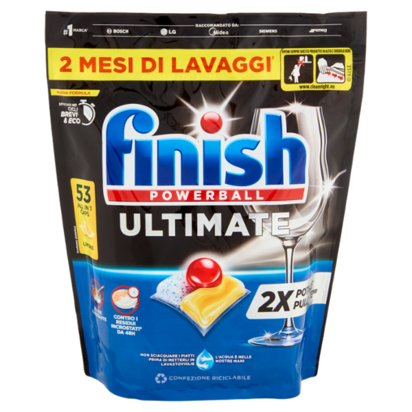 Finish Ultimate Limone pastiglie lavastoviglie 53 lavaggi 683,7 g