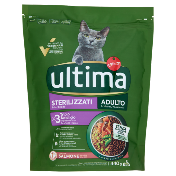 ultima Cat Sterilizzati Adulto 1-10 Anni con Salmone 440 g