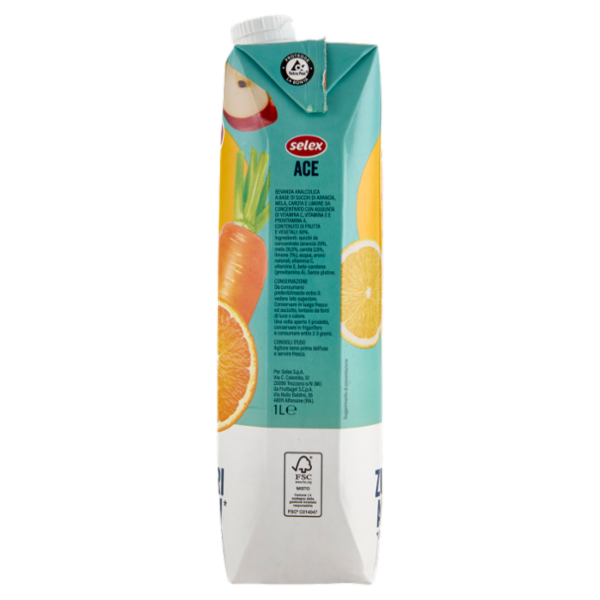 Selex Succo Ace Arancia Limone Carota senza Zuccheri Aggiunti 1 L