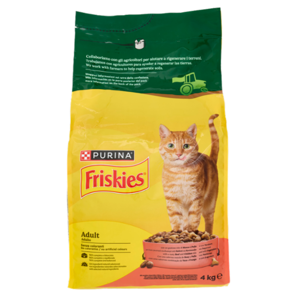 PURINA FRISKIES Adult Manzo e Pollo e con Verdure 4kg