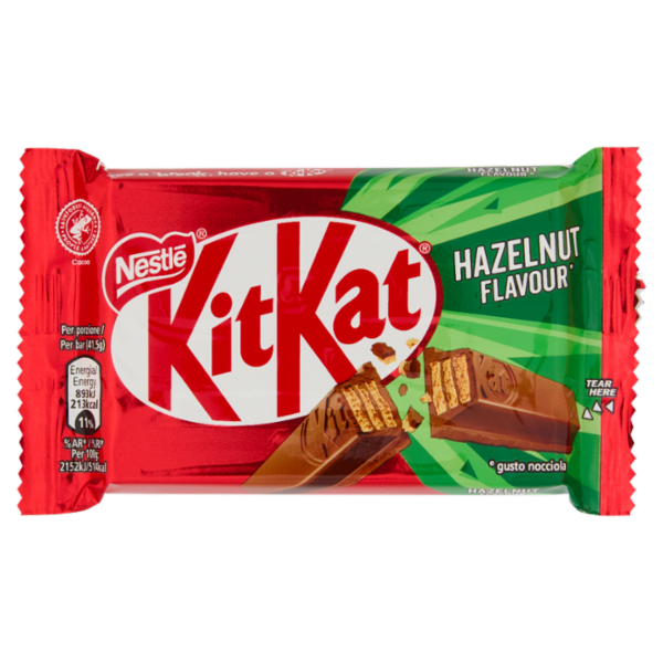 KITKAT Hazelnut Wafer ricoperto di Cioccolato al Latte al gusto Nocciola Snack da 41,5g