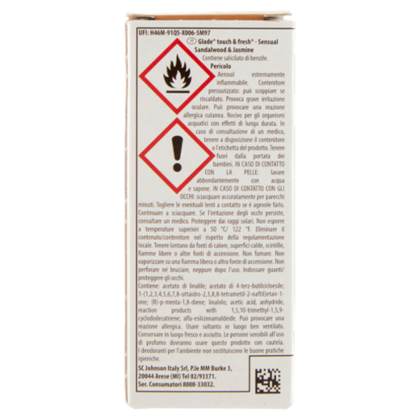 Glade Touch&Fresh Ricarica, Profumatore per Ambienti, Fragranza Sensual Sandalwood & Jasmine 10ml