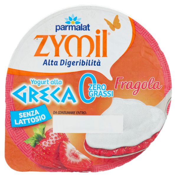 ZYMIL Alta Digeribilità Senza Lattosio Yogurt alla Greca Zero Grassi Fragola 150g
