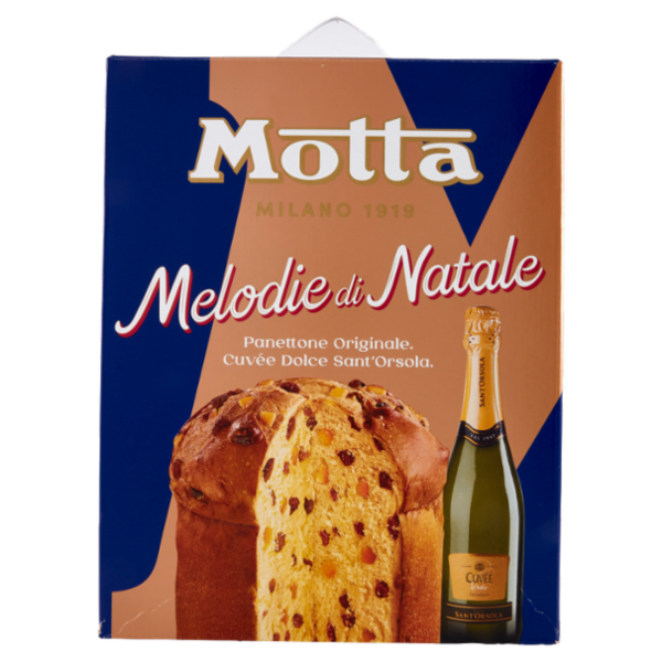 Motta Melodie di Natale Panettone Originale 700 g + Spumante Cuvée Dolce Sant'Orsola 75 cl