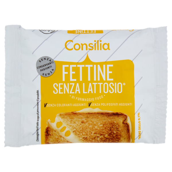 Consilia Fettine di Formaggio Fuso senza Lattosio 6 Fette 150 g