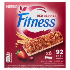 FITNESS Red Berries Barrette Cereali Integrali Con Frutti Rossi 6 Pezzi Da 23,5g