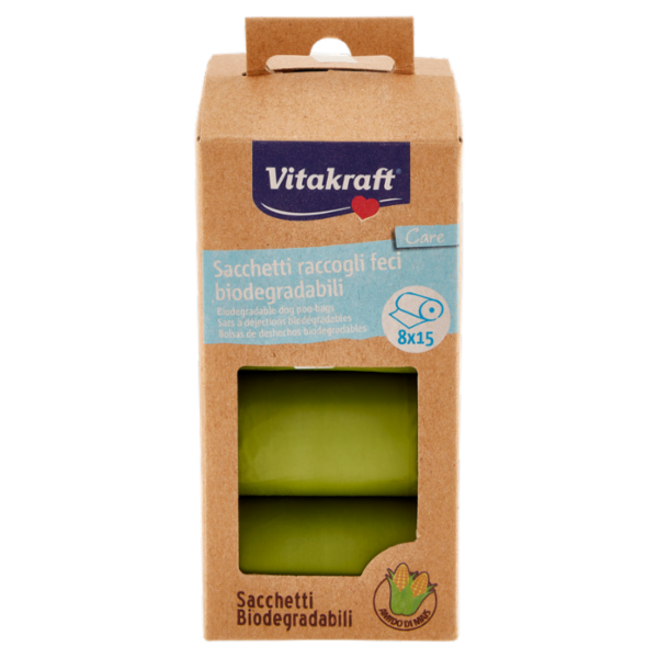 Vitakraft Care Sacchetti raccogli feci biodegradabili 8 x 15 pz