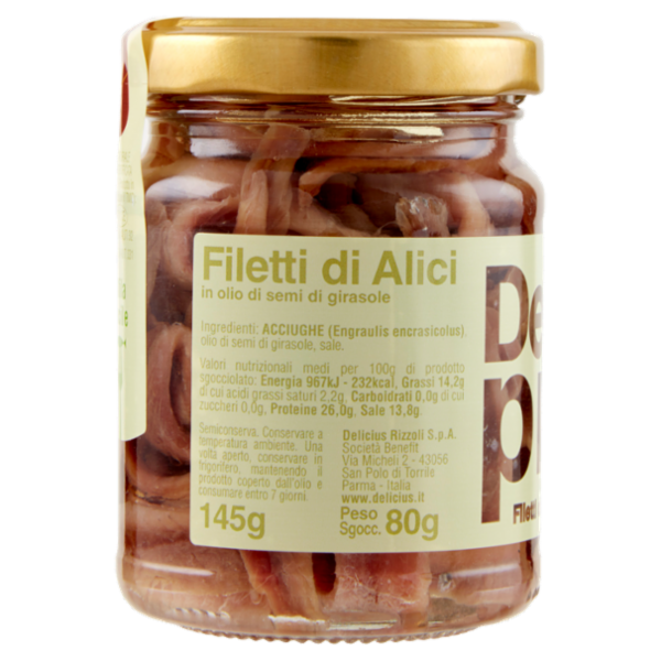 Delicius pizza Filetti di Alici gusto classico 145 g