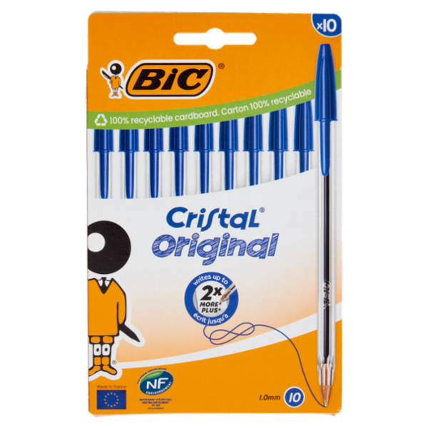 Bic Cristal Original Penna a sfera Blu 1.0mm 10 pz