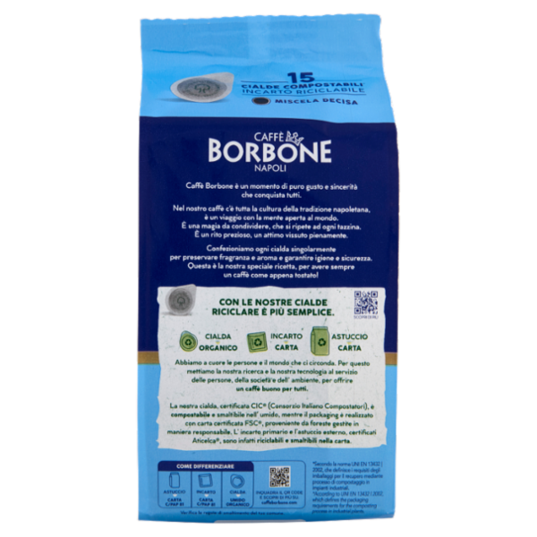 Caffè Borbone Miscela Decisa Cialde Compostabili* 15 x 7,2 g
