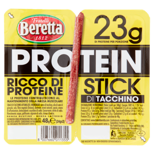 Fratelli Beretta Protein 23g Stick di Tacchino 2 x 24 g