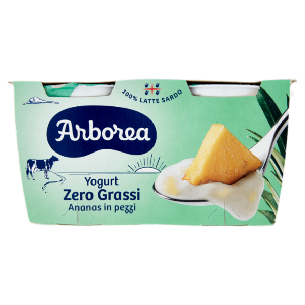 Arborea Yogurt Zero Grassi Ananas in pezzi 2 x 125 g