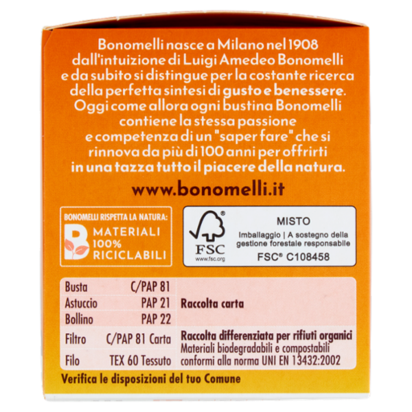 Bonomelli Brucia Grassi Tisana per Infusione 16 Filtri 32 g