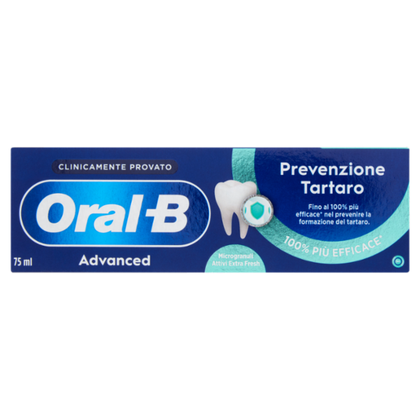 Oral-B Advanced Dentifricio Prevenzione Tartaro Microgranuli Attivi Extra Fresh 75 ml