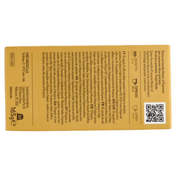 Lavazza Qualità Oro Compatibile con Nespresso Original 30 Capsule 165 g