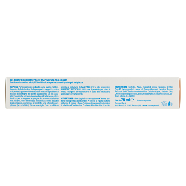 Curasept Gel Dentifricio Trattamento Prolungato Clorexidina 0.12 75 ml