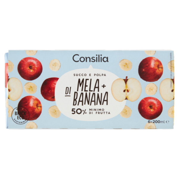 Consilia Succo e Polpa di Mela e Banana 6x200 ml