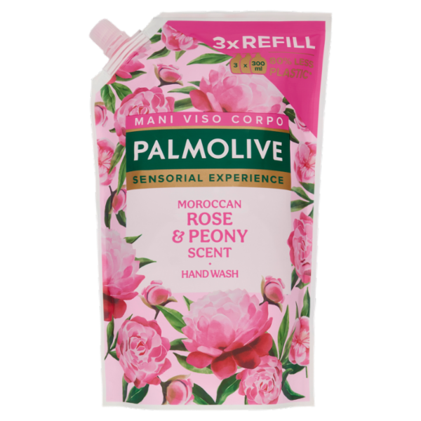 Palmolive Ricarica Sapone Liquido Mani Sensorial Experience rosa del Marocco e Peonia 900 ml