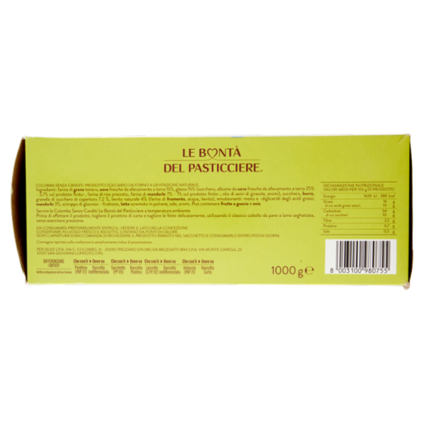 Le Bontà del Pasticciere Colomba Senza Canditi 1 kg