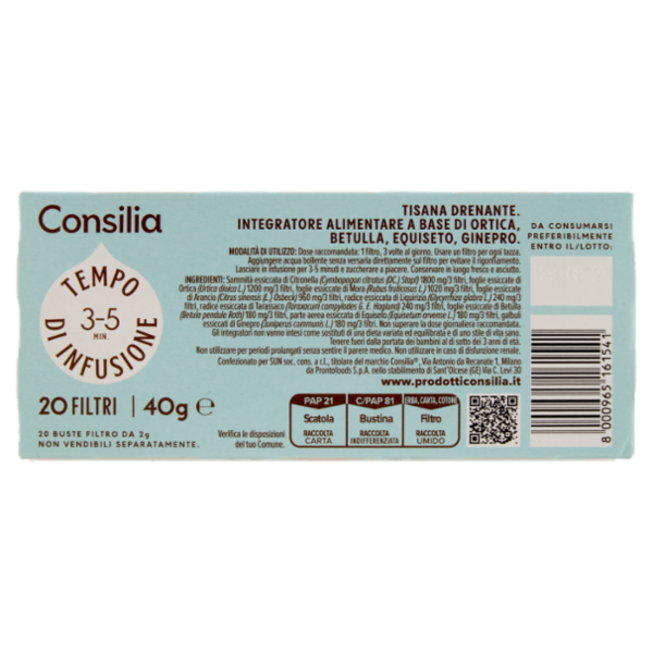 Consilia Tisana Drenante 20 Filtri 40 g