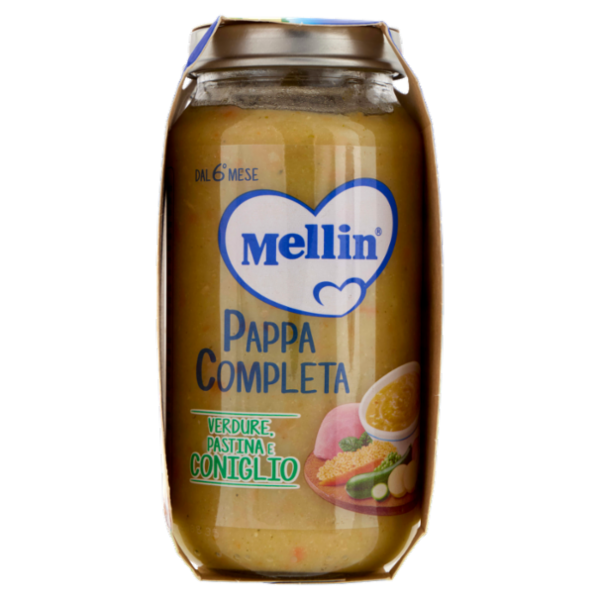 MELLIN Pappa Completa, Pastina Verdure Coniglio, dal 6° mese, 2x250g