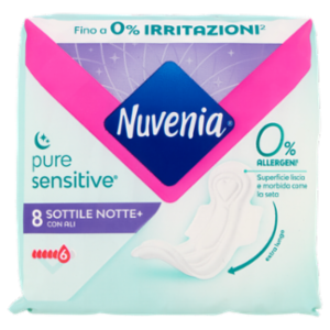 Nuvenia Pure Sensitive Sottile Notte+ Con Ali 8 Pz