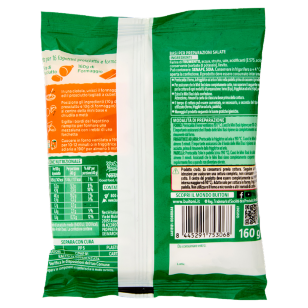 BUITONI Mini Basi Sottili e Croccanti ideali per Friggitrice ad Aria 160gg