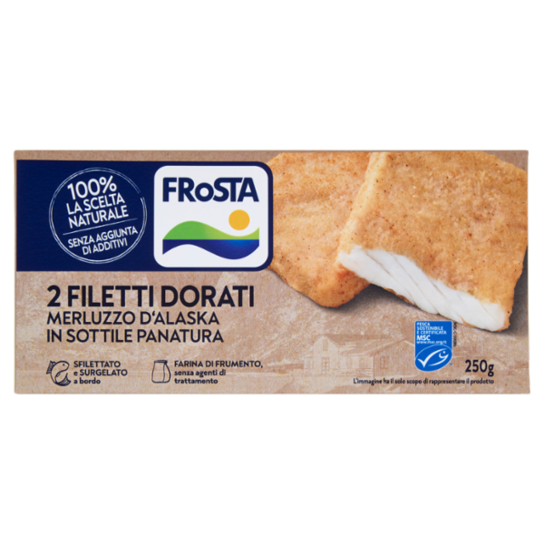 FRoSTA 2Filetti Dorati Merluzzo d'Alaska in Sottile Panatura 250 g
