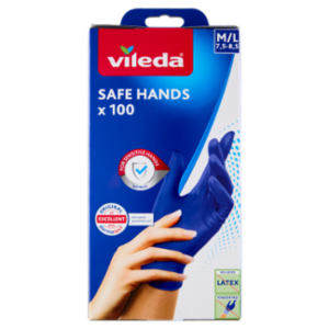 Vileda Safe Hands, Guanti Monouso Taglia M/L 100 Pz