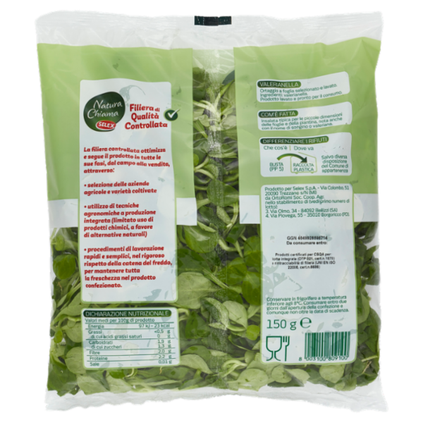 Selex Natura Chiama Valerianella Lavata e Pronta per il Consumo 150 g