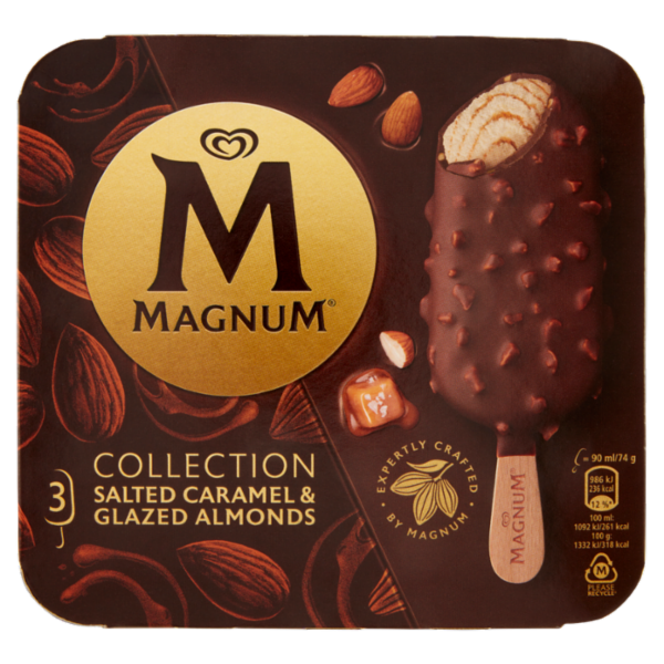 Magnum Collection Salted Caramel & Glazed Almonds 3 x 74 g
