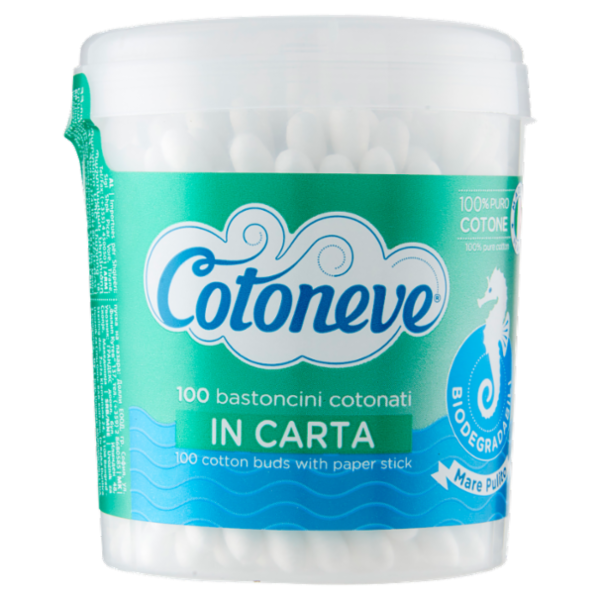Cotoneve bastoncini cotonati in Carta 100 pz