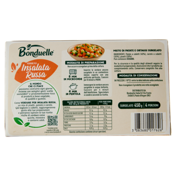 Bonduelle Verdure per Insalata Russa Surgelato 450 g