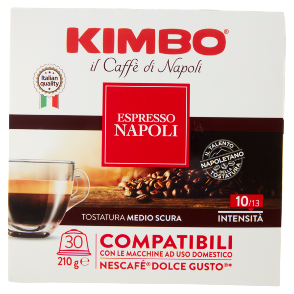 Kimbo Espresso Napoli Capsule Compatibili con le Macchine Nescafé Dolce Gusto* 30 x 7 g
