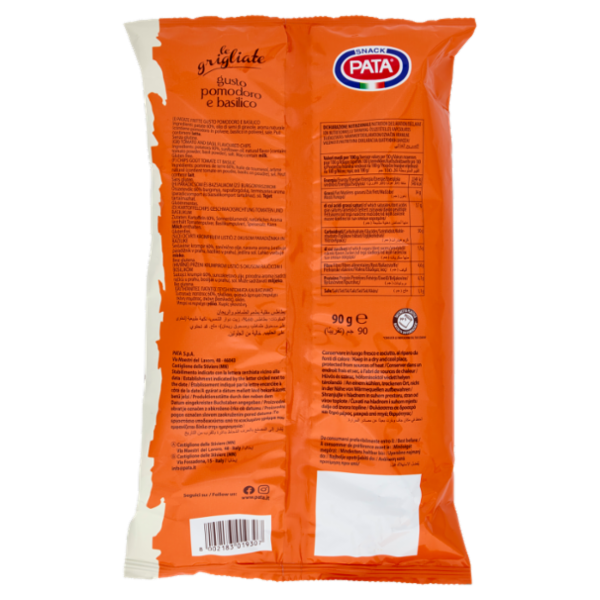 Pata chips le grigliate pomodoro e basilico 90 g