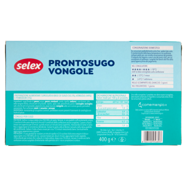 Selex Prontosugo alle Vongole Surgelato 400 g