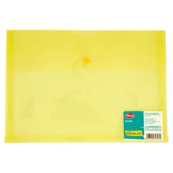 Selex Busta con Bottone Dorso 3 cm Formato A4 Colori Brillanti