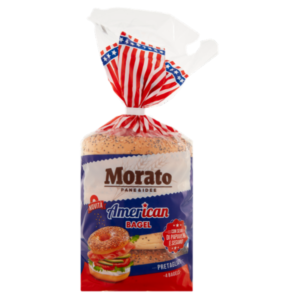 Morato American Bagel con Semi di Papavero e Sesamo 4 x 75 g