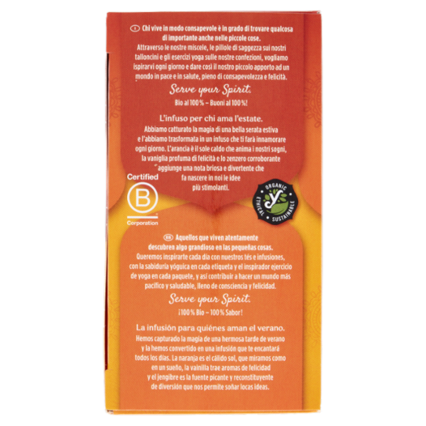 Yogi Tea Zenzero Arancio Bio infuso ayurvedico di erbe con zenzero, scorza d'arancia, vaniglia-30,6g
